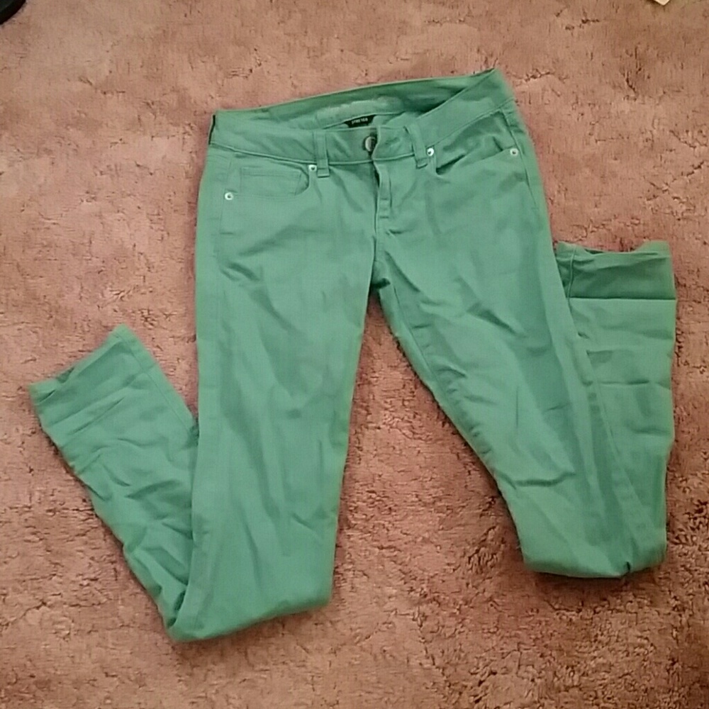 Green skinny jeans!